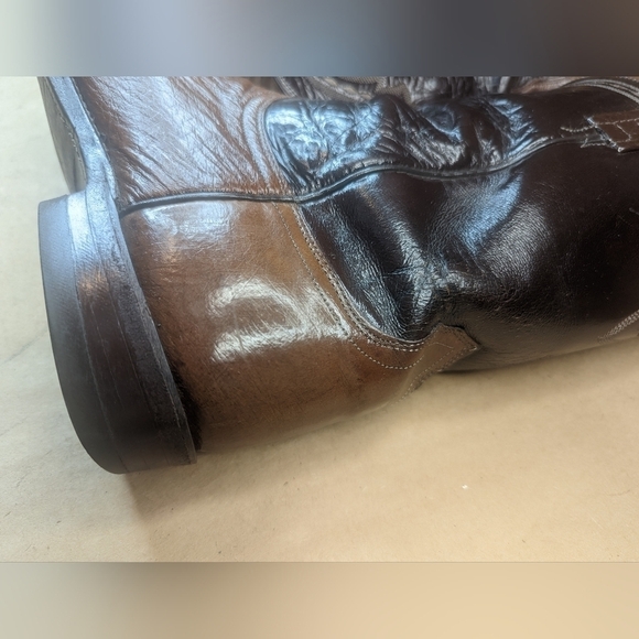 Lucchese Boots men's size 9EE Exotic Genuine Brown Smooth Ostrich classic Wester - Picture 7 of 12